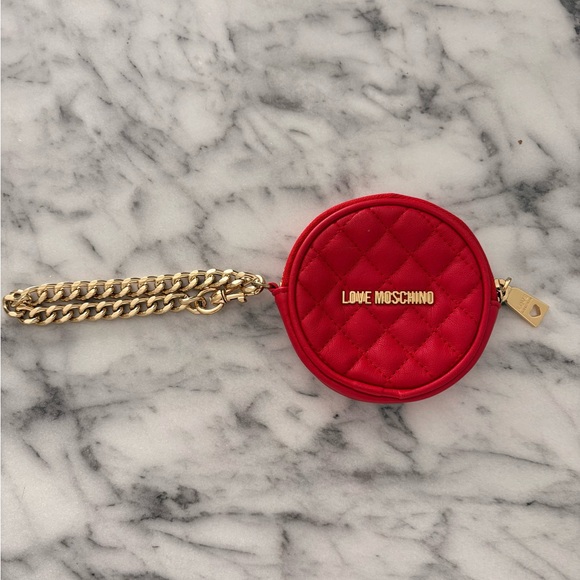 Love Moschino Red Quilted Coin Purse - Picture 4 of 5